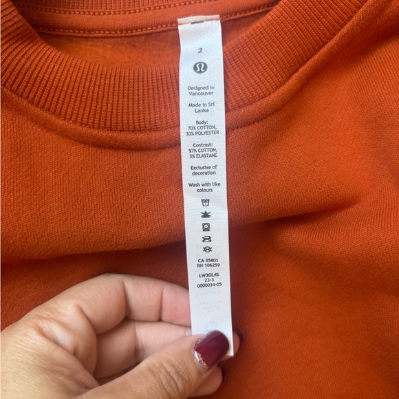 Lululemon Relaxed-Fit Fleece Pullover Size 2 Burnt Orange - Picture 4 of 4